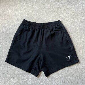 GYMSHARK BLACK SHORTS 5"